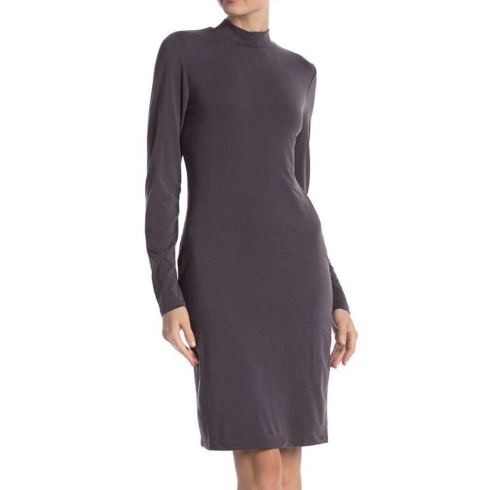 For The Republic Mock Neck Long Sleeve Bodycon Dress